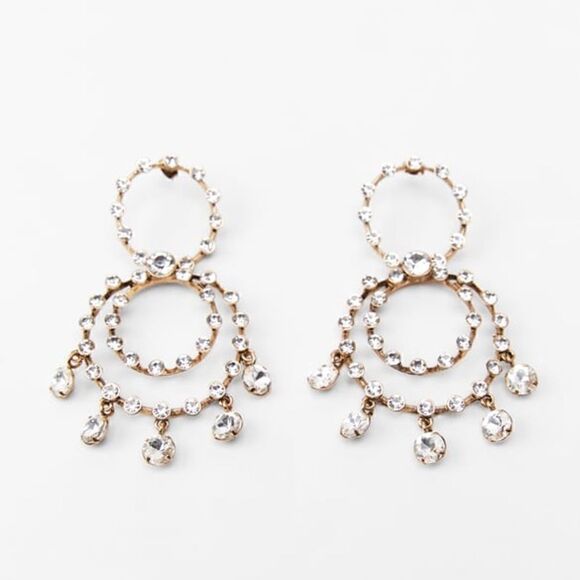 ZARA RHINESTONE EARRINGS  - Picture 4 of 7